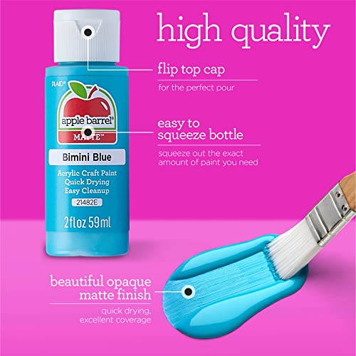 Apple Barrel Acrylic Paint, Peachy Pink 2 fl oz Classic Matte Acrylic Paint For Easy To Apply DIY Arts And Crafts, Art Supplies With A Matte Finish