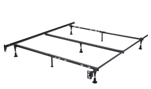 KB Designs – 7 Leg Adjustable Metal Bed Frame with Center Support, Queen/Full/Full XL/Twin/Twin XL Beds, (Glide Legs)