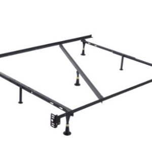 KB Designs – 7 Leg Adjustable Metal Bed Frame with Center Support, Queen/Full/Full XL/Twin/Twin XL Beds, (Glide Legs)