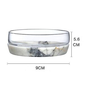 KOWMcp Dinner Plates Plate Transparent Glass Salad Plate Dessert Plate Snack Plate Crystal Glass Plate (Size : Large)