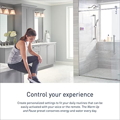 Moen Matte Black Smart Shower 4-Outlet Digital Shower Controller for Thermostatic Shower Valve, TS3304BL