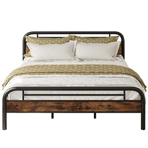LIKIMIO California King Bed Frame, Platform Bed Frame King with Headboard and Strong Support, Easy Assembly, Noise-Free, No Box Spring Needed
