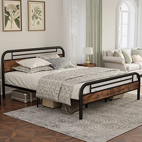 LIKIMIO California King Bed Frame, Platform Bed Frame King with Headboard and Strong Support, Easy Assembly, Noise-Free, No Box Spring Needed