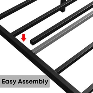 LIKIMIO California King Bed Frame, Platform Bed Frame King with Headboard and Strong Support, Easy Assembly, Noise-Free, No Box Spring Needed