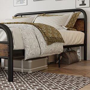 LIKIMIO California King Bed Frame, Platform Bed Frame King with Headboard and Strong Support, Easy Assembly, Noise-Free, No Box Spring Needed