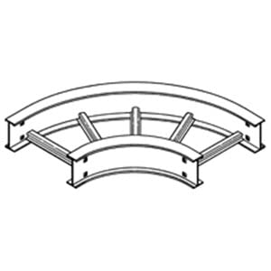 Eaton Electrical - 6A-24-90HB24 - Cable Tray Fitting, 90 Horizontal Bend, Aluminum, 24 in Bend Radius, 6 in. H, 1 Pair (Splice Plate) Pair