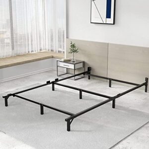 ctbsme king bed frame,sturdy metal bed frame 9-legs base for box spring and mattress, easy assembly tool-free, black(76*79.5*7 )