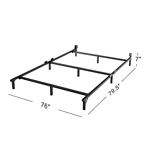 ctbsme King Bed Frame,Sturdy Metal Bed Frame 9-Legs Base for Box Spring and Mattress, Easy Assembly Tool-Free, Black(76*79.5*7 )