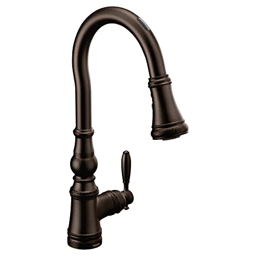 Moen S73004EVORB Weymouth Smart Touchless Pull Down Sprayer Kitchen Faucet with Voice Control and Power Boost, Oil Rubbed Bronze