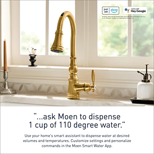 Moen S73004EVORB Weymouth Smart Touchless Pull Down Sprayer Kitchen Faucet with Voice Control and Power Boost, Oil Rubbed Bronze