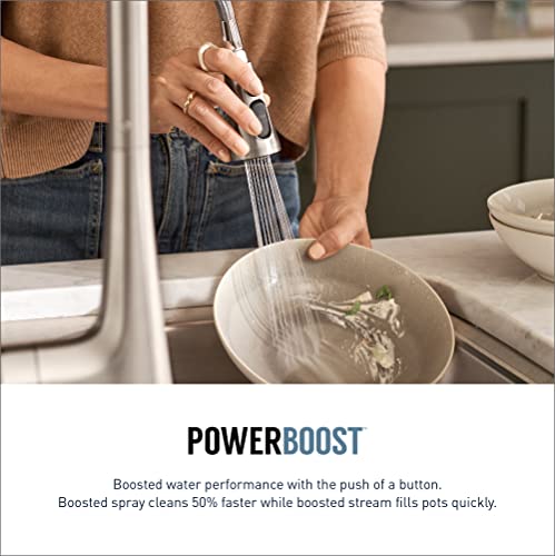 Moen S73004EVORB Weymouth Smart Touchless Pull Down Sprayer Kitchen Faucet with Voice Control and Power Boost, Oil Rubbed Bronze