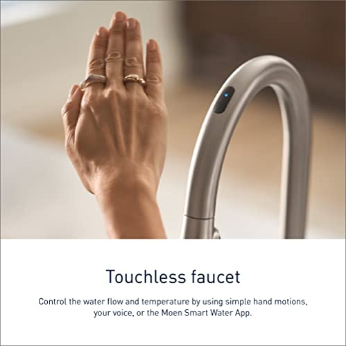 Moen S73004EVORB Weymouth Smart Touchless Pull Down Sprayer Kitchen Faucet with Voice Control and Power Boost, Oil Rubbed Bronze