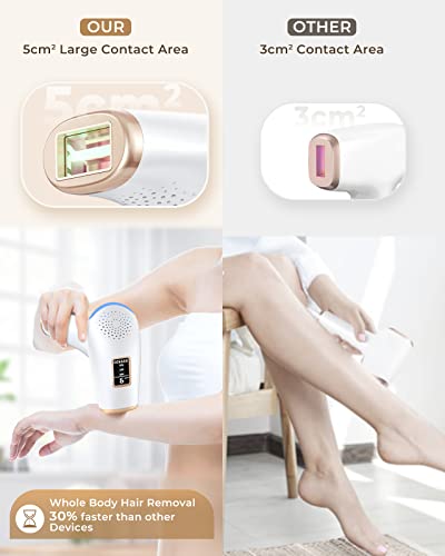 Laser Hair Removal for Women and Men, Upgraded 3 in 1 At Home IPL Hair Removal, 9 Levels and 999,900 Flashes Permanent Hair Remover,Painless Hair Remover on Face,Body,Bikini, Whole Body Treatment