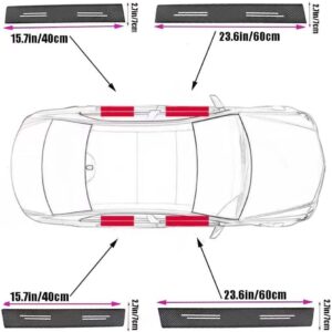 4PCS Threshold Protection Stickers for Car Door Threshold with Toyota Logo, Carbon Fiber Door Sill Stickers Scuff Plate Cover for Car Door Steps, Inner Accessories Self-Adhesive Anti-Collision