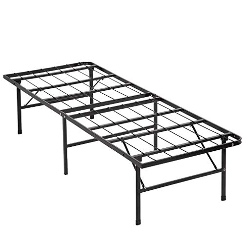 Twin Bed Frame Metal Platform Bed Frame Twin Size 14 Inch Mattress Foundation Box Spring Replacement Heavy Duty Steel Slat Easy Assembly Noise-Free,Black