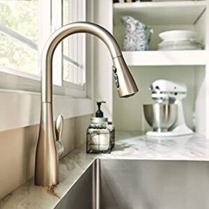 Moen Arbor Spot Resist Stainless One-Handle Pulldown Kitchen Faucet with Sprayer and a Reflex Docking System, Kitchen Sink Faucet Featuring Power Boost for a Faster Clean, 7594SRS
