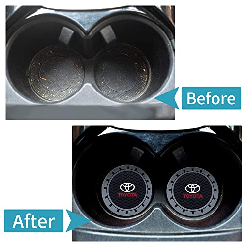 Car Coasters, Car Cup Holder Coaster for Toyota Avalon Camry Prius Avalon Corolla RAV4 Highlander, Anti Slip Car Coasters for Cup Holders, Car Interior Accessories, 2 PCS