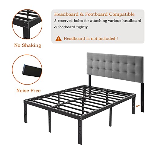 COMASACH 16 Inch King Size Bed Frame Supports up to 3500lbs, No Box Spring Needed, Platform with Heavy Sturdy Metal Steel, Easy Assembly, Under Bed Storage, Noise-Free, Non-Slip