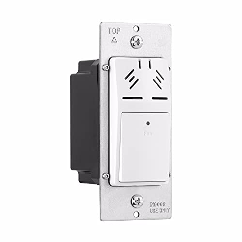 Eaton HDFS3P1-W-L Humidity Sensor and Fan Control, 15A, Flush Mount, 120V, 1/4HP, Single Pole, White