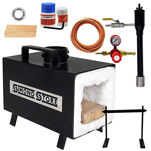 Simond Store Portable Propane Gas Forge Single Burner Knife and Tool Making Blacksmith Farrier Forge with Stand