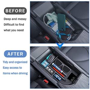 TOPINSTALL Center Console Tray Compatible with 2018-2023 Toyota Camry XLE XSE and 2020-2023 Camry LE SE with Dual USB Ports, Interior Accessories Armrest Storage Console Organizer Insert ABS Material