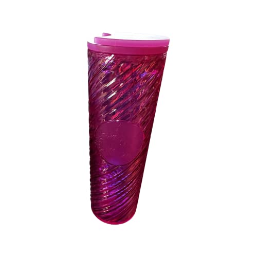 Starbucks 2022 Holiday Candy Cane Swirl Acrylic Tumbler 16oz Grande (Pink)