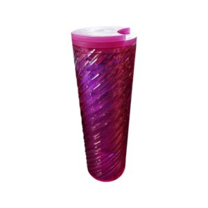 Starbucks 2022 Holiday Candy Cane Swirl Acrylic Tumbler 16oz Grande (Pink)