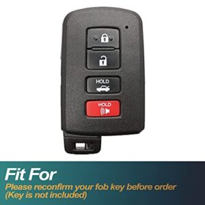 FEYOUN Key Fob Cover Compatible with Toyota Avalon Camry Corolla RAV4 Sequoia Highlander Smart 4 Buttons TPU Remote Keyless Key Fob Case Protection Shell Accessories, Black