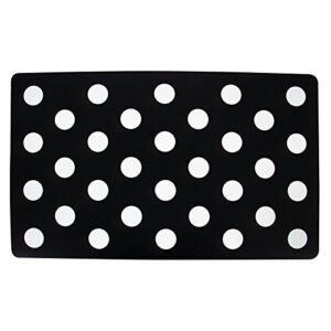 petmate black white dot plastic food mat