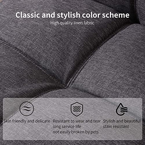 Opoiar Futon Sofa Bed,Small Splitback Linen Fabric Memory Foam Couch,Modern Convertible Love seat for Compact Living Spaces,Studio,Apartment,Dorm,Guest Room,Home Office 71”/Grey Sofa