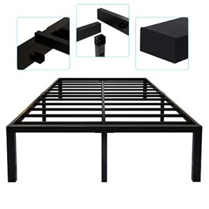 45MinST 3600lbs Heavy Duty Reinforced Platform, 18 Inch Tall Mattress Foundation, Steel Slats Support Bed Frame with Underbed Storage, Easy Assembly and Non Squeak, Queen