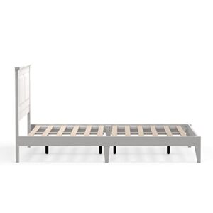 Glenwillow Home Cottage Style Solid Wood Platform Bed in Queen - Gloss White