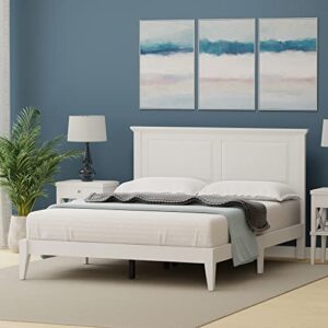 Glenwillow Home Cottage Style Solid Wood Platform Bed in Queen - Gloss White