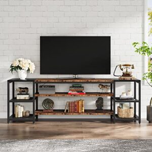 Tribesigns 78 Inch TV Stand for TVs up to 85 Inch, Media Entertainment Center Console Table, Industrial 3-Tier TV Console Table with Storage Shelves for Living Room, Entertainment Room