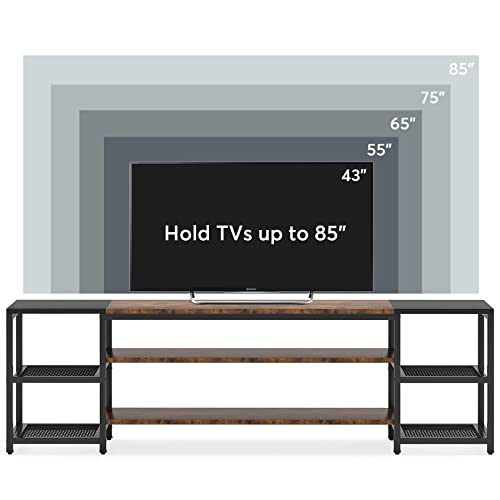 Tribesigns 78 Inch TV Stand for TVs up to 85 Inch, Media Entertainment Center Console Table, Industrial 3-Tier TV Console Table with Storage Shelves for Living Room, Entertainment Room