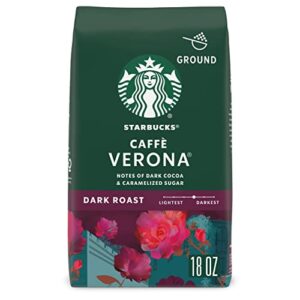 starbucks verona dark roast ground coffee, 18 ounce (pack of 1)
