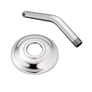 moen 10154 showering accessories-basic 6-inch shower arm, chrome with moen at2199 shower arm flange, chrome