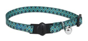 petmate aspen pet breakaway fashion collar, 3/8″ x 8-12″, sub geo blue