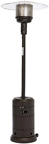 Amazon Basics 46,000 BTU Outdoor Propane Patio Heater with Wheels, Commercial & Residential - Sable Brown