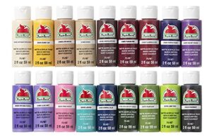 apple barrel promoabii matte finish acrylic craft paint set designed for beginners and artists, non-toxic formula that works on all surfaces, 2 fl oz (pack of 18), 18 colors may vary, count