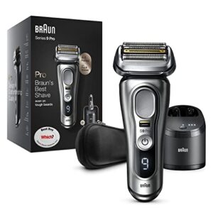 braun series 9 pro 9467cc electric shaver for men, 4+1 head with prolift trimmer, 5-in-1 smartcare center, electric razor with 60-min battery life, wet & dry