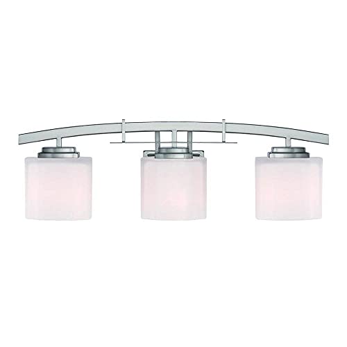 Hampton Bay 15041 Architecture 3-Light Brushed Nickel Vanity Light