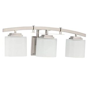 Hampton Bay 15041 Architecture 3-Light Brushed Nickel Vanity Light