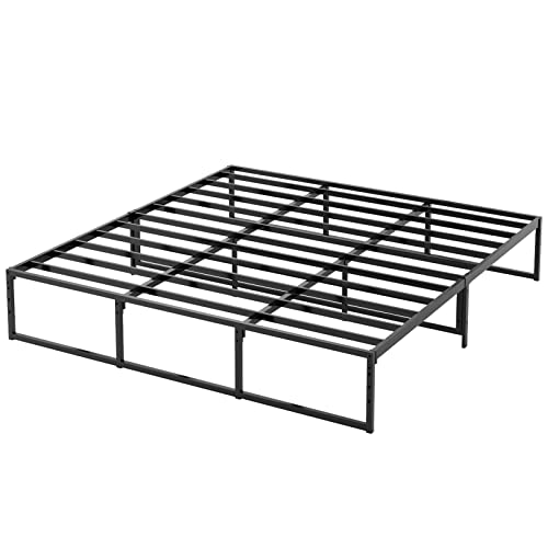 REGOSS Twin Metal Bed Frame, 14 Inch Heavy-Duty Metal Platform Bed Frame with Storage and Anti-Slip Strap, Noise Free Bed Frame Features Sturdy Metal Slats, No Box Spring Needed, Easy Assembly