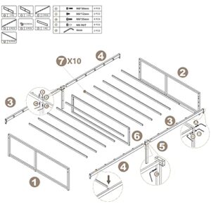 REGOSS Twin Metal Bed Frame, 14 Inch Heavy-Duty Metal Platform Bed Frame with Storage and Anti-Slip Strap, Noise Free Bed Frame Features Sturdy Metal Slats, No Box Spring Needed, Easy Assembly