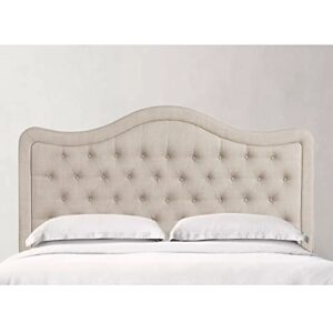Rosevera Niana Adjustable Headboard with Fine Linen Upholstery and Button Tufting for Bedroom, Queen (U.S. Standard), Beige