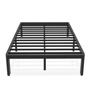 fuiobyvv full size bed frame with round corner edge legs, 14 inch heavy duty support 3500 lbs metal platform bed frame full, no box spring needed/non-slip/steel slat support/noise free