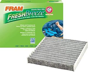 fram fresh breeze cabin air filter replacement for car passenger compartment w/arm and hammer baking soda, easy install, cf10285 for toyota vehicles, white