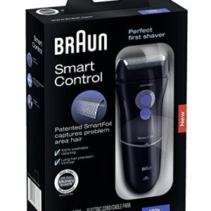 Braun Series 1 130s Men's Electric Foil Shaver Corded Electric Razor, Smart Control, Black