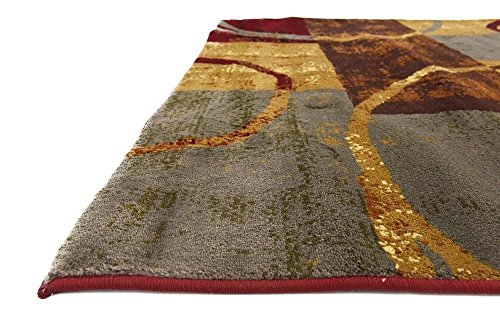 Unique Loom Barista Collection Modern, Abstract, Vintage, Distressed, Urban, Geometric, Rustic, Warm Colors Area Rug (5' 0 x 8' 0 Rectangular, Multi/Beige)